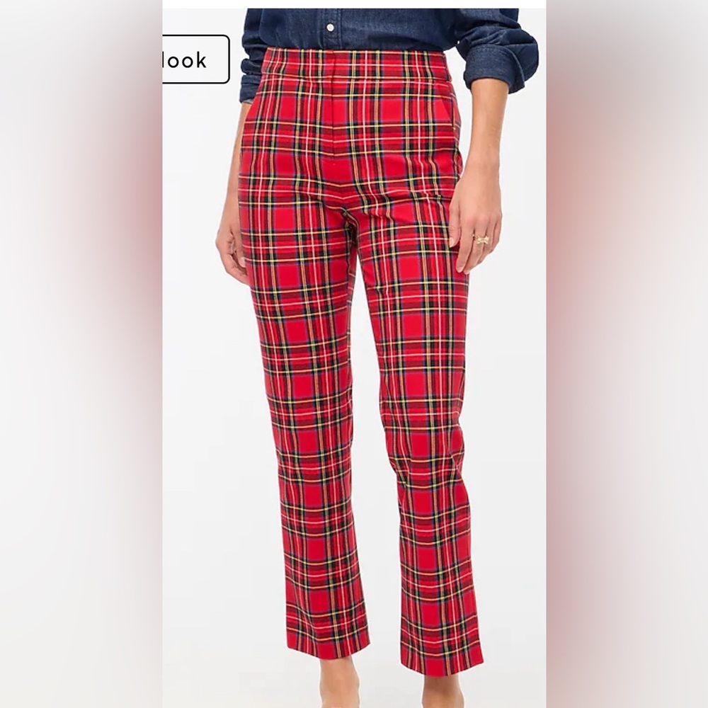 Tartan crop straight pant